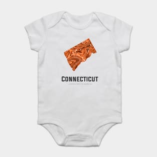 Connecticut state map abstract golden brown Baby Bodysuit